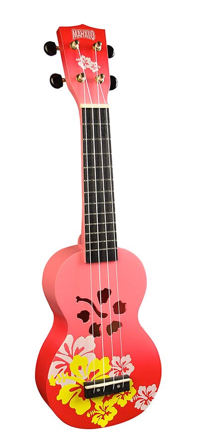 Mahalo MD1HBRDB ukelele "Hibiscus" met tas