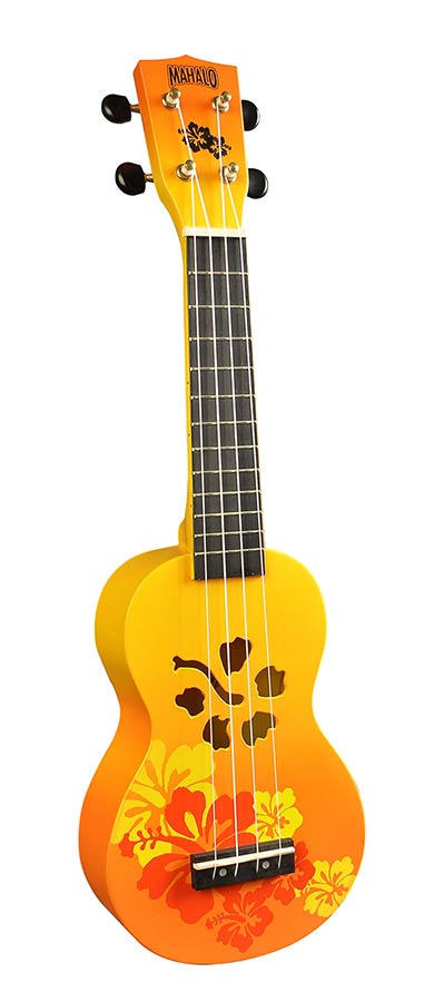 Mahalo MD1HBORB ukelele "Hibiscus" met tas