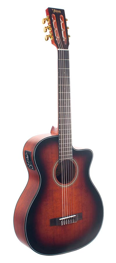 Valencia VA434CECSB nylon snarige auditorium gitaar